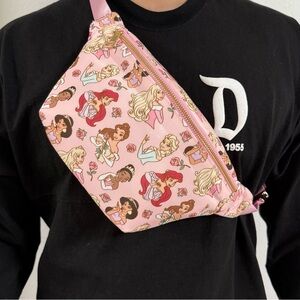 Pink Disney Princess Print Crossbody Fanny Pack